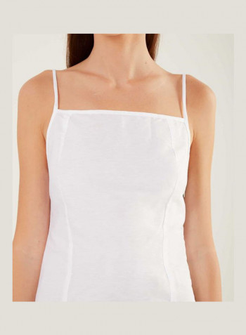 Square Neck Casual Nightdress White