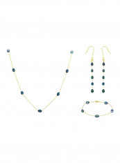 10 Karat Gold Black Pearls Studded Jewellery Set