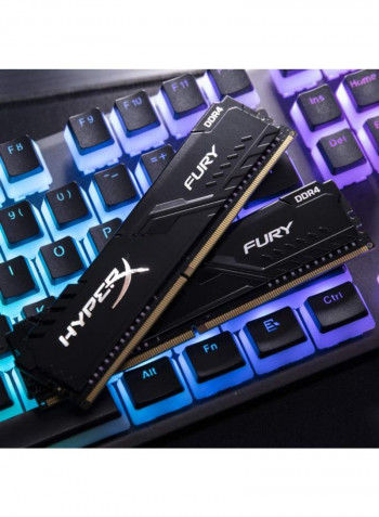 2-Piece Fury DDR4 RAM 16GB Black/Gold/White