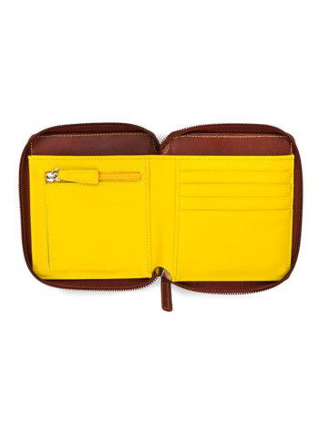 Zip Around Wallet Brown/Yellow