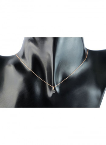 18K Solid Black And Rose Gold 0.07Cts Genuine Black Diamonds Solitaire Necklace