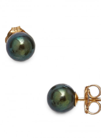 18 Karat Yellow Gold Freshwater Pearl Stud Earrings