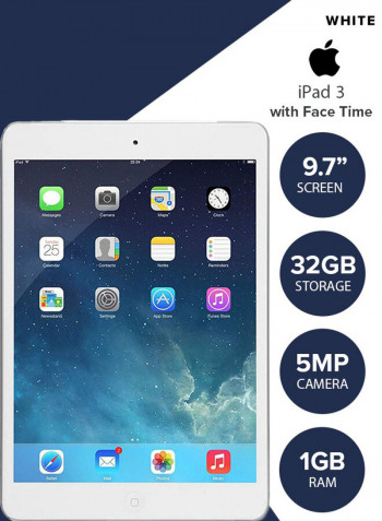 Refurbished - iPad 3 9.7inch, 32GB, Wi-Fi, White With Facetime