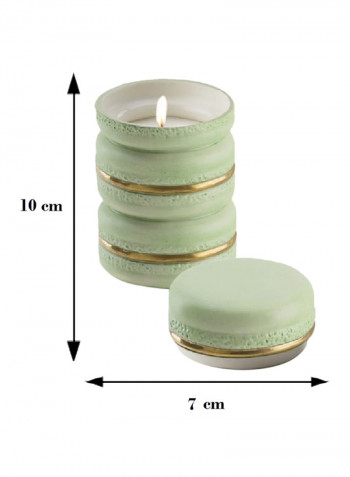 Macaron Scented Candle Spring Green/Gold 10x7cm