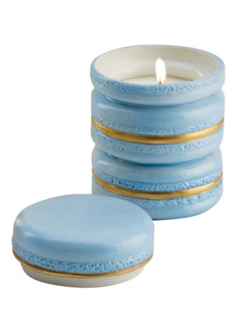 Macaron Scented Candle Turquoise/Gold 10x7cm