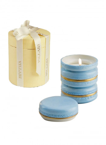 Macaron Scented Candle Turquoise/Gold 10x7cm