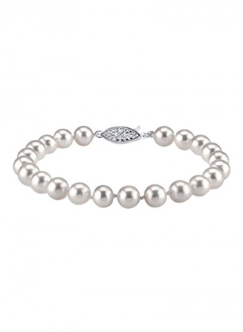 925 Sterling Silver Round Pearl Bracelet