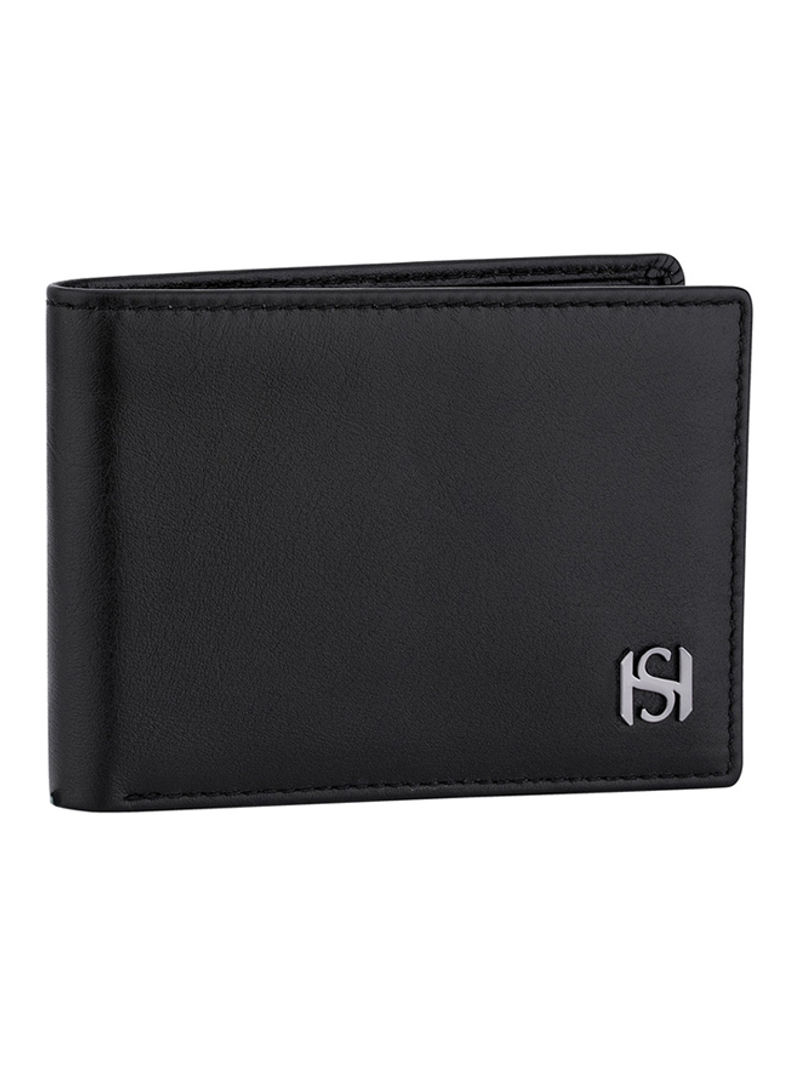 Leather Small Wallet - H SHL MN28 Black