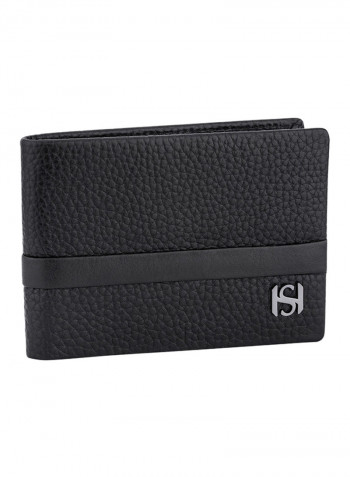 Leather Small Wallet - H SHL MN33 Black