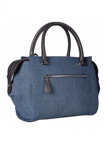 Ryann Lux Satchel Handbag Blue Denim