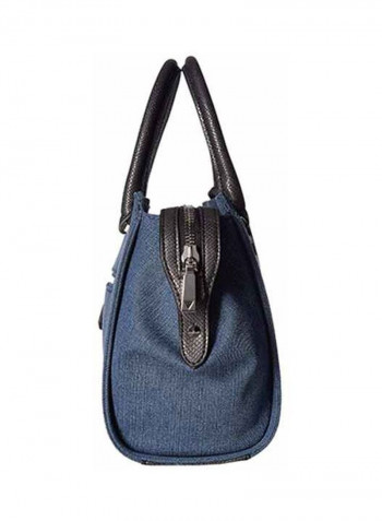 Ryann Lux Satchel Handbag Blue Denim