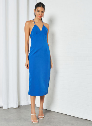 Strappy Midi Dress Blue