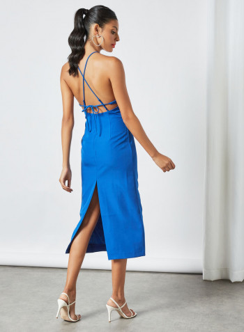 Strappy Midi Dress Blue
