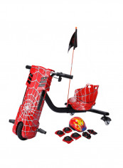3-Wheel Spider Man Pattern Drifting Electric Scooter