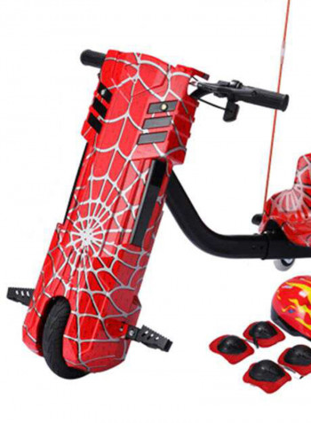 3-Wheel Spider Man Pattern Drifting Electric Scooter