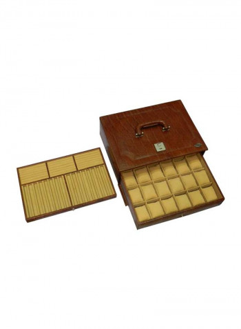18-Grid Leather Watch Box With Pen And Ring Holder