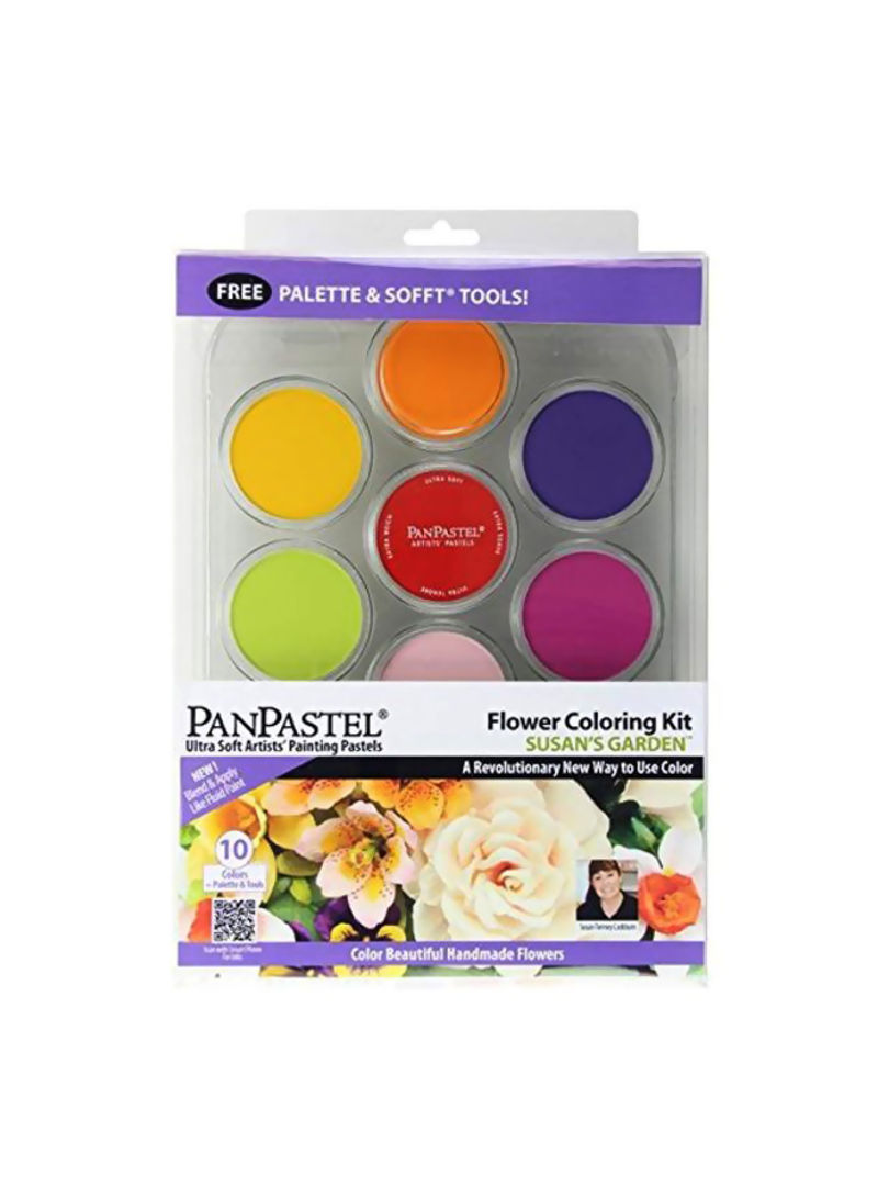 Pack Of 10 Artist Pan Pastel Set Flower