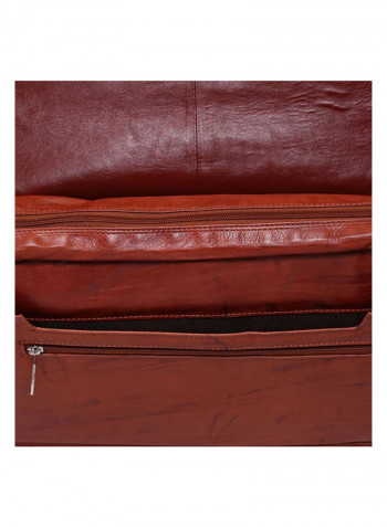 Leather Stitch Detailed Crossbody Bag Brown
