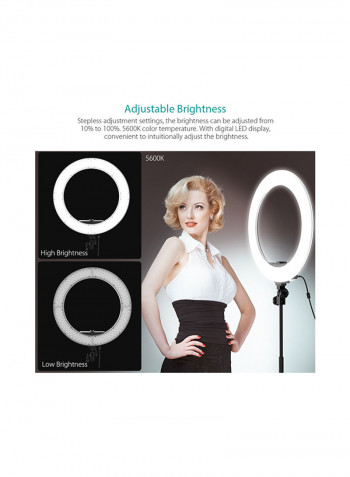 2-Piece Dimmable Studio LED Ring Light Set 55watts Black/Red