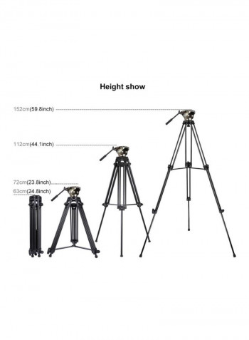 3-In-1 Tripod Mount Kit For DSLR/SLR Camera Black/Gold