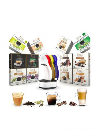 Colors Coffee Machine 3 Colors Changeable Panels With 12 Boxes Mix Coffee Tea Chocolate 1 l 1460 W EDG355.W12BX White