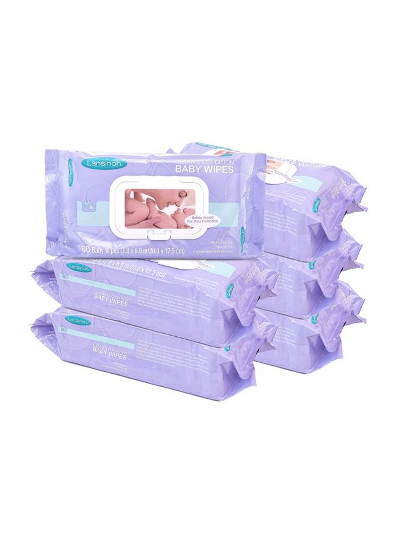 Clean And Condition Baby Wipes 6 Packs x 80 Wipes, 480 Count