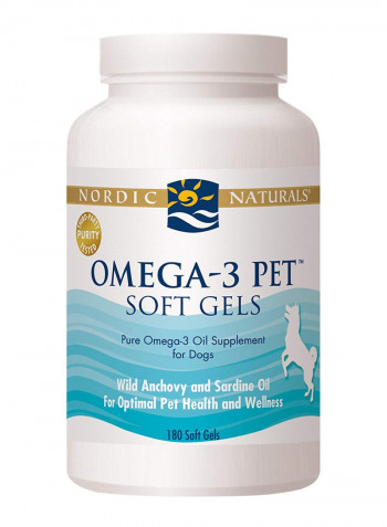 Pack Of 2 Omega-3 Softgel For Pet White/Blue