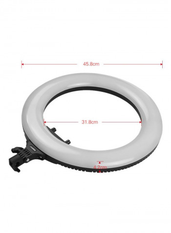 R-48B LED Ring Shaped Studio Photography Lamp Set - US Plug Black