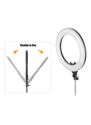 R-48B LED Ring Shaped Studio Photography Lamp Set - US Plug Black