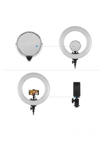R-48B LED Ring Shaped Studio Photography Lamp Set - US Plug Black