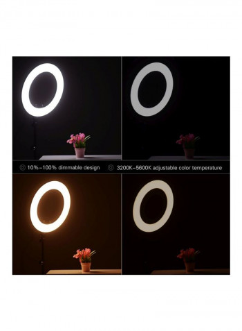 R-48B LED Ring Shaped Studio Photography Lamp Set - US Plug Black