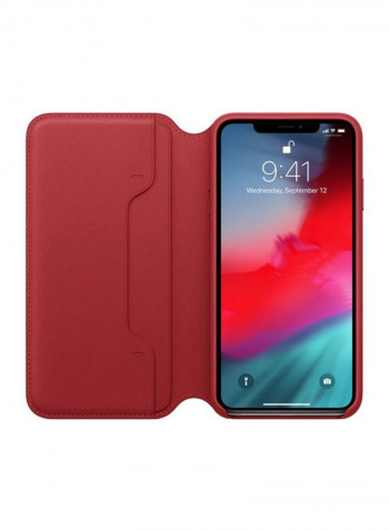 Folio Case Cover For Apple iPhone XS Max Red