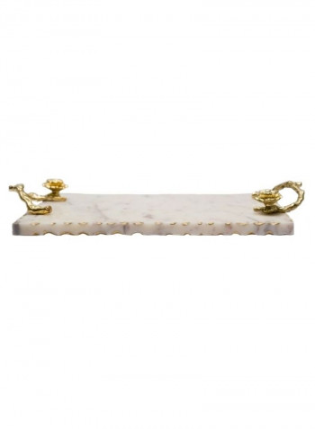 Marble Tray White/Gold 45 x 25.50 x 2cm