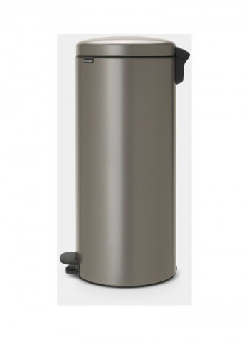 NewIcon Garbage Bin With Pedal Platinum 38x67.9x29.3centimeter
