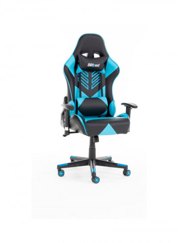 Gaming Chair Racing Style With Head Pillow And Lumber Cushion Blue/Black 135x74x21cm