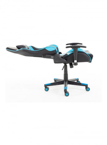 Gaming Chair Racing Style With Head Pillow And Lumber Cushion Blue/Black 135x74x21cm