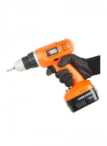 12V 2 Gear Cordless Hammer Drill with Bits, Battery, Charger And Kitbox EPC128BK-GB Orange/Black