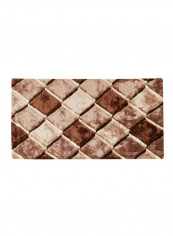 3D Textured Shaggy Rug Brown 300x200cm