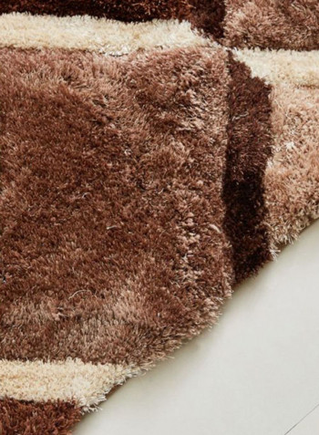 3D Textured Shaggy Rug Brown 300x200cm