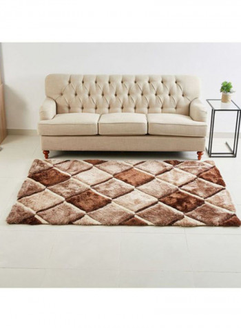3D Textured Shaggy Rug Brown 300x200cm