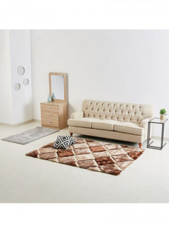 3D Textured Shaggy Rug Brown 300x200cm