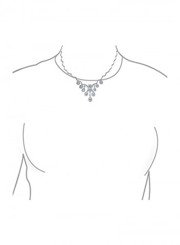 Silver Plated Cubic Zirconia Studded Necklace