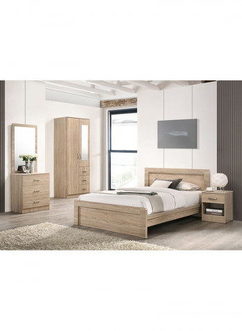 Cooper 2-Doors And 3-Drawers Wardrobe With Mirror Brown