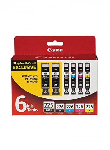 6-Piece Inkjet Printer Ink Multicolour