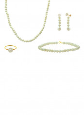 10 Karat Gold With Pearls Jewellery Set