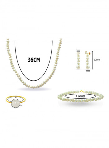 10 Karat Gold With Pearls Jewellery Set