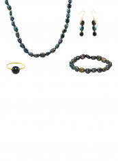 10 Karat Gold With Pearls Jewellery Set