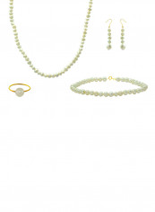 10 Karat Gold With Pearls Jewellery Set