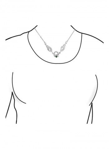 925 Sterling Silver Emerald Studded Claddagh Necklace