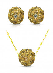 18 Karat Solid Yellow Gold Simple 10 mm Crystal Ball Ring